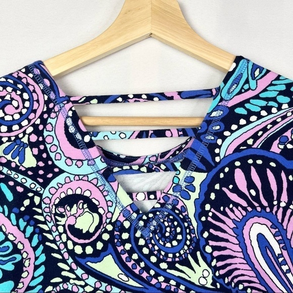 Talbots Ladder Back Confetti Paisley Knee Length Cotton Dress SP - Picture 5 of 6